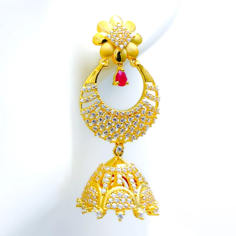 Elegant Ethereal 22k Gold Jhumki Earrings