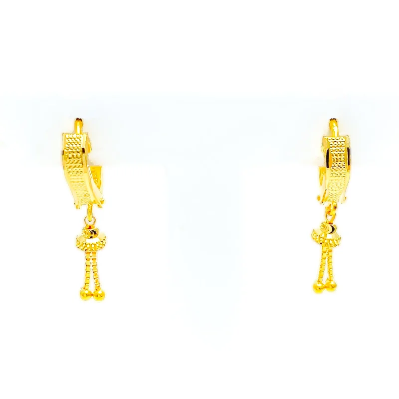 Evergreen Elegant 22k Gold Chic Earrings