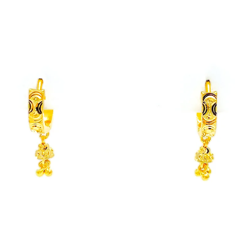 Iconic High Finish 22k Gold U Bali Earrings