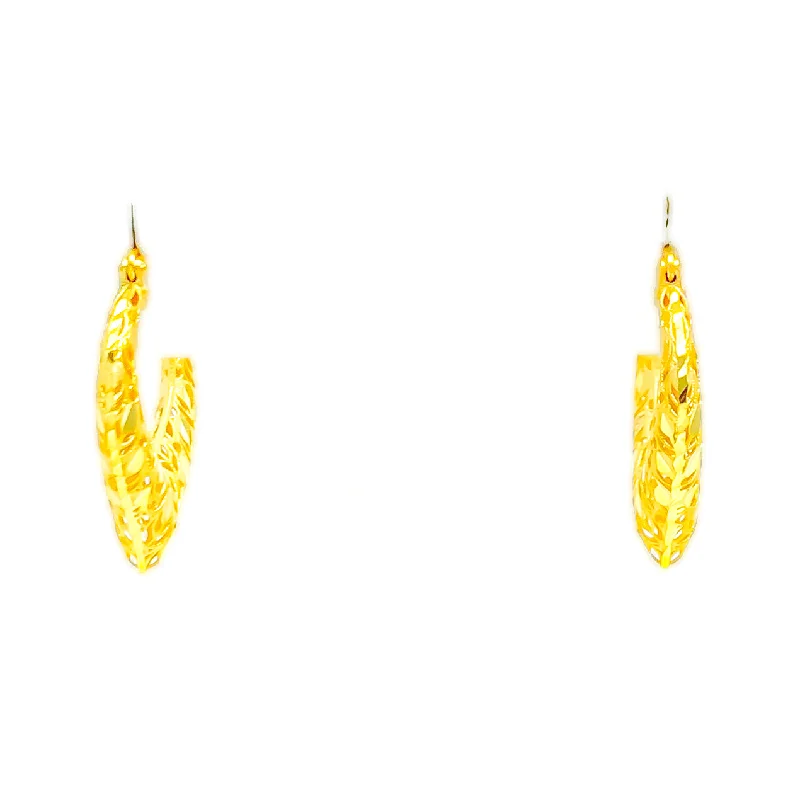 Petite Classy 22k Gold Mesh Hoop Earrings