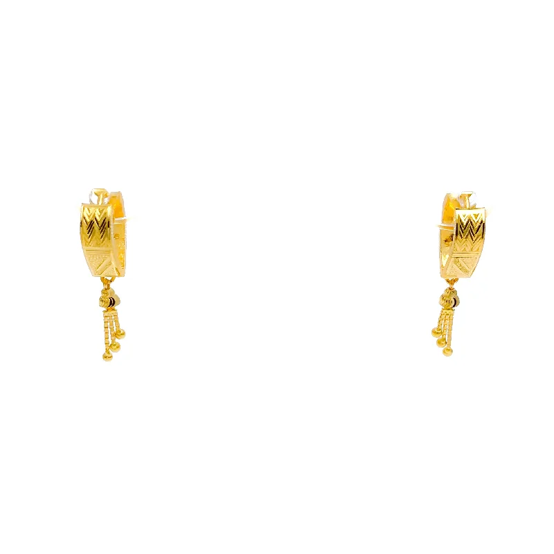 Striking Zig-Zag 22k Gold Earrings