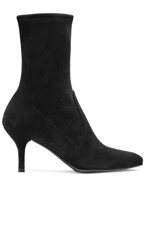 Cling Black Suede Sock Booties