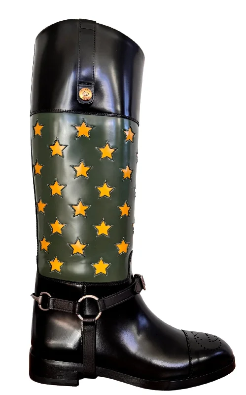 Abstract Art Pop Leather Riding Boot