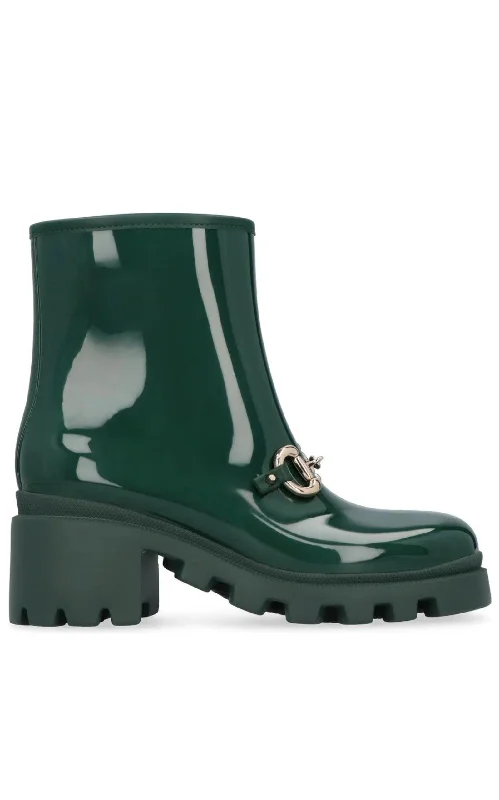 Horsebit - Detailed Heeled Rubber Rain Boots