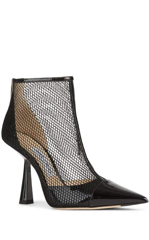 Kix 100 Fishnet Patent Leather Ankle Boots