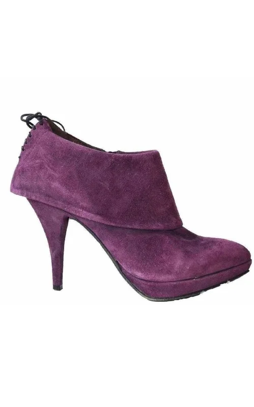 Purple Suede Booties