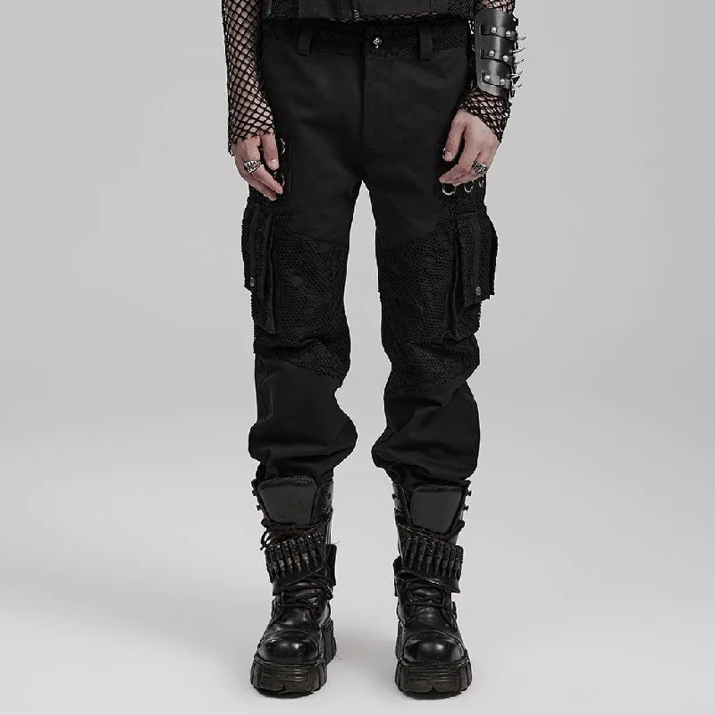 Men's Punk Big-pocket Splice Pants