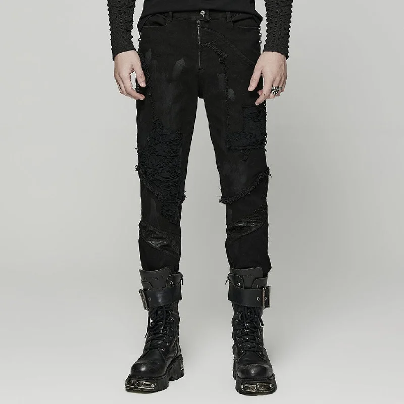 Men's Punk Distressed Pants