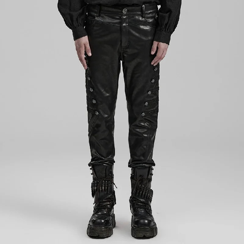 Men's Punk Faux Leather Pants