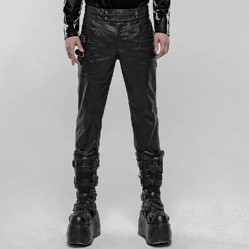 Men's Punk Faux Leather Pants