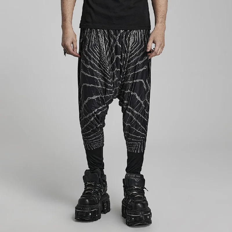 Men's Punk Halo Printed Sagging Pants