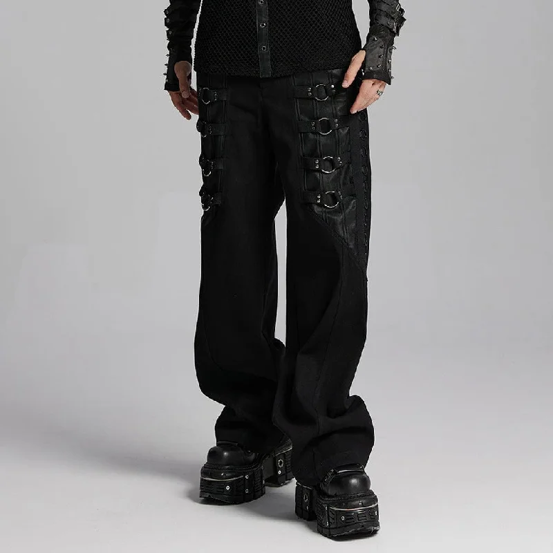 Men's Punk Mesh Rings Skull Pants