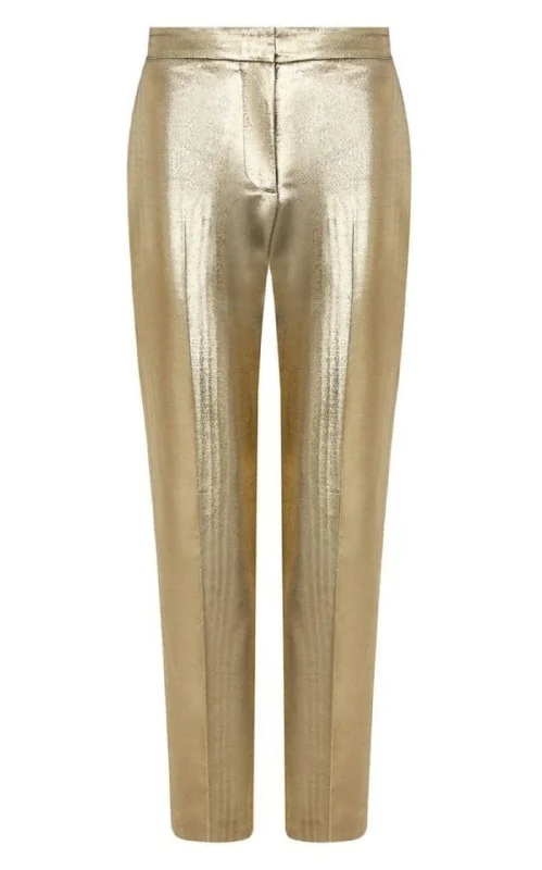 Metallic Moire Cigarette Pants