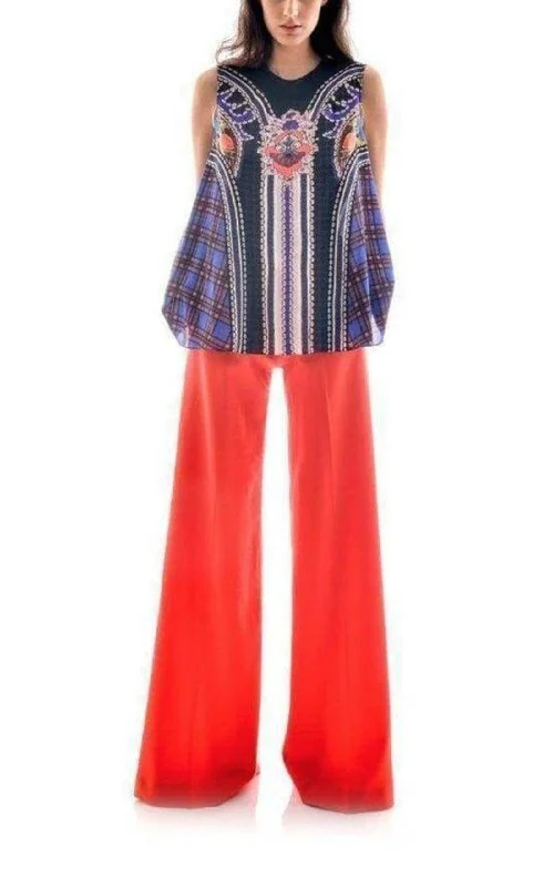 Red Sailor Wool Trousers Pants