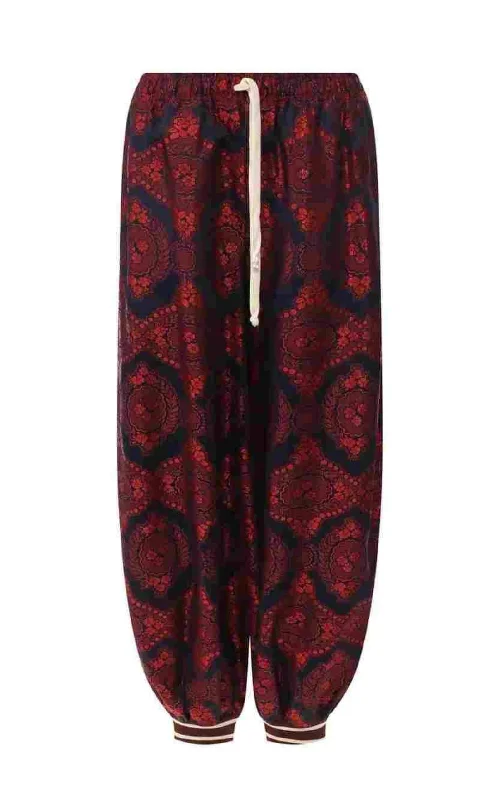 Silk Spice Blue Twill Trouser Jogger Pants