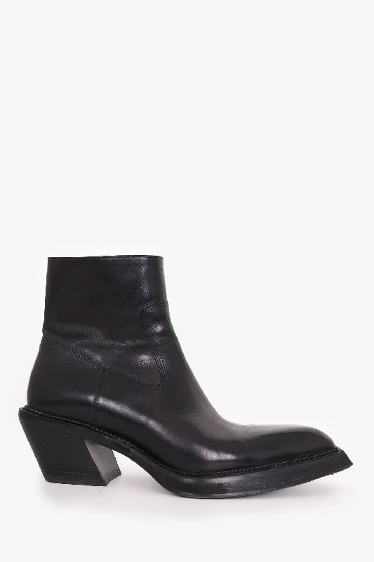 Alexander Wang Black Donovan Leather Ankle Boots Size 37