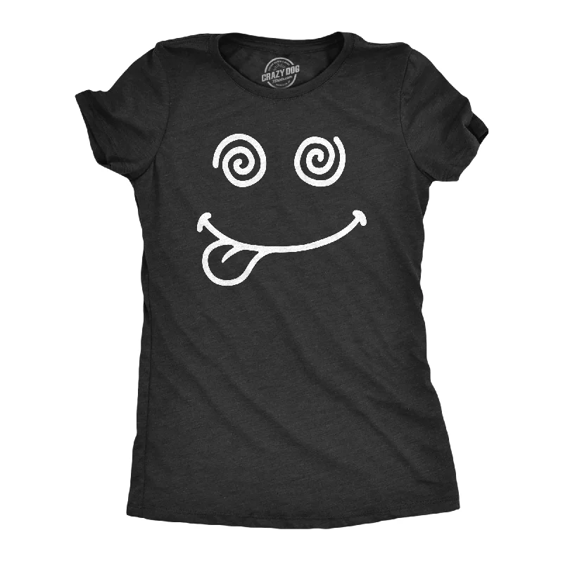 Womens Crazy Smile T Shirt Funny Silly Insane Whacky Smiling Face Tee For Ladies