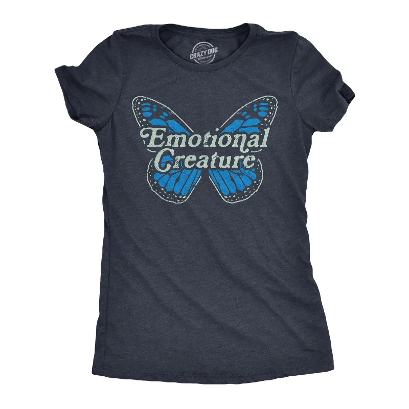 Womens Emotional Creature T Shirt Funny Cute Moody Affectionate Butterfly Tee For Ladies