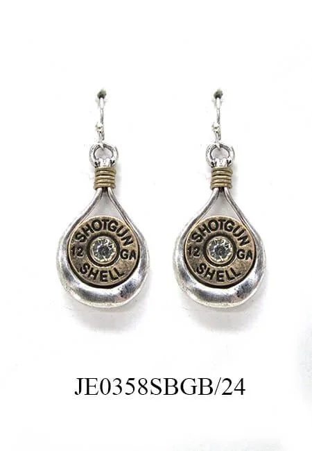 JE0358 Shotgun Shell Teardrop Earrings