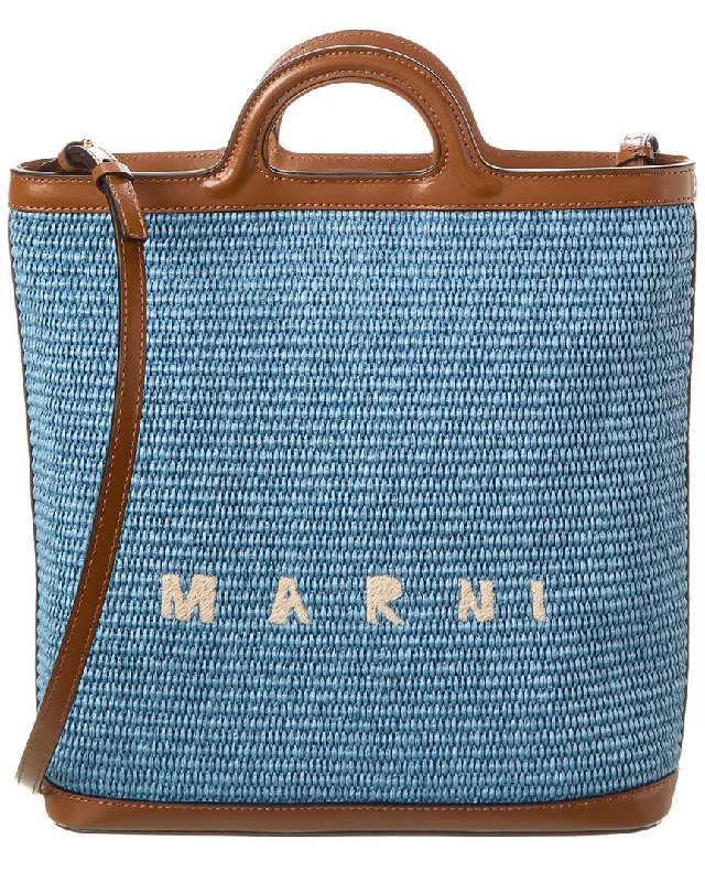 Marni Tropicalia Straw & Leather Tote