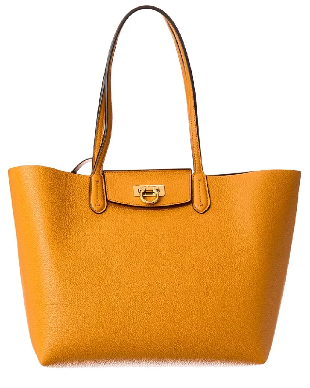 Salvatore Ferragamo Gancini Small Leather Tote