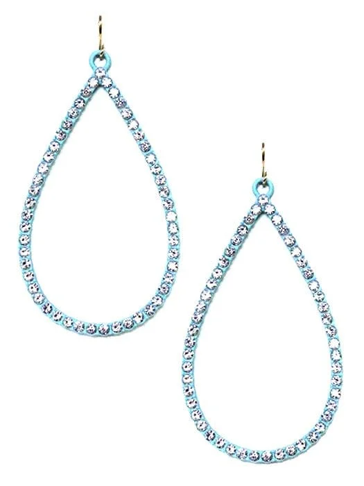 VE3018 Rhinestone Teardrop Dangle Earrings